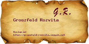 Groszfeld Rozvita névjegykártya